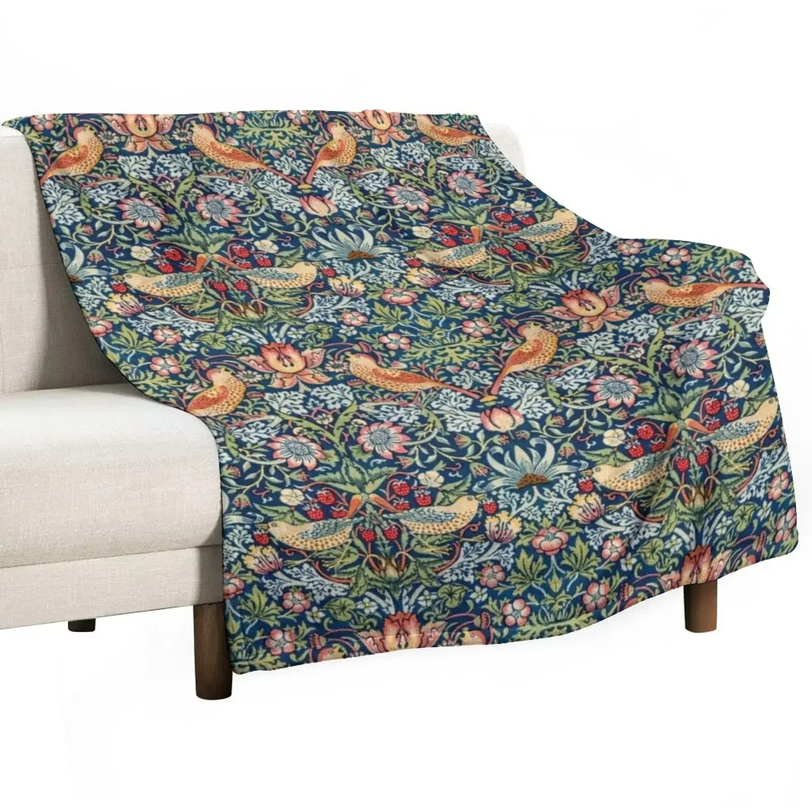 

The Strawberry Thieves William Morris Pattern Throw Blanket Baby wednesday Blankets
