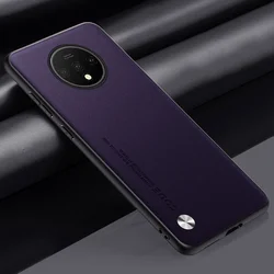Luxury Matte Silicone Leather Phone Case - Enhanced Protection and Style for OnePlus 7T (Purple)