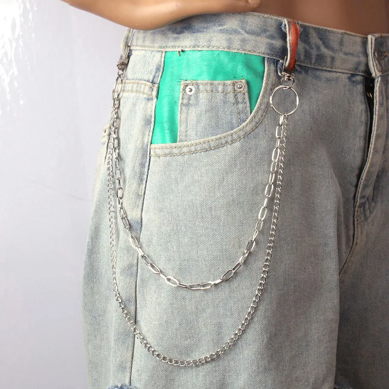 Benaton Catena Pantaloni 3 Pezzi, Argento, Punk Gotico Hip-Hop, Per Portafoglio E Chiavi - Foto 7