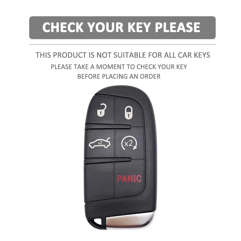Fit Chrysler Dodge Jeep Fiat 5 Button Remote Smart Key Fob Silicone Case Cover