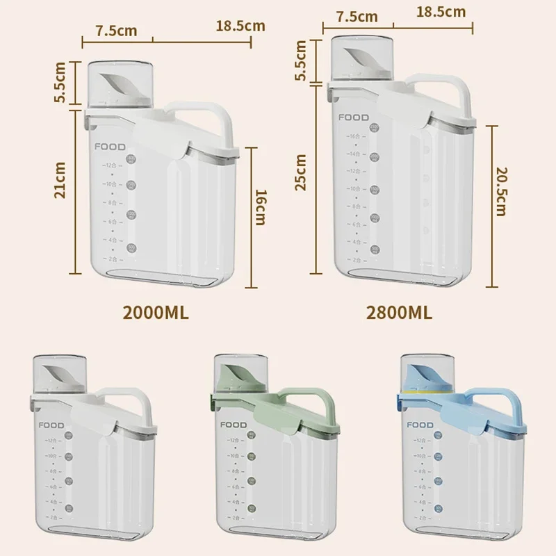 Airtight Food Storage Containers Cereal Dispenser Cereal Container Storage Box Rice Dispenser Grain Dispenser Kitchen Organizer 6