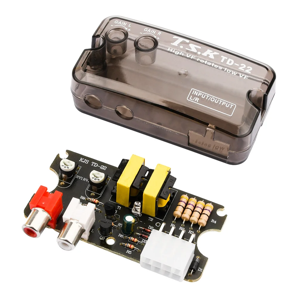 TD-22 12V Auto Car Audio Converter RCA Stereo Converter High To Low Adjustable Frequency Line Speaker Level Adapter
