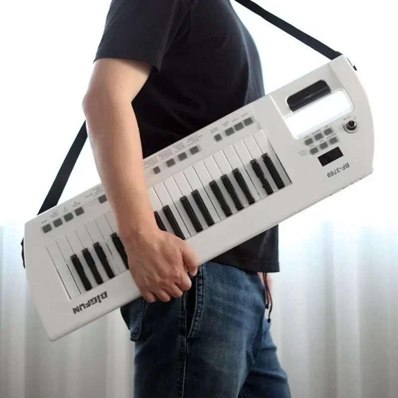 Shoulder Mounted 37-key Electronic Organ Performance Guitar Electronic Keyboard Piano Beginners Electric Instrument