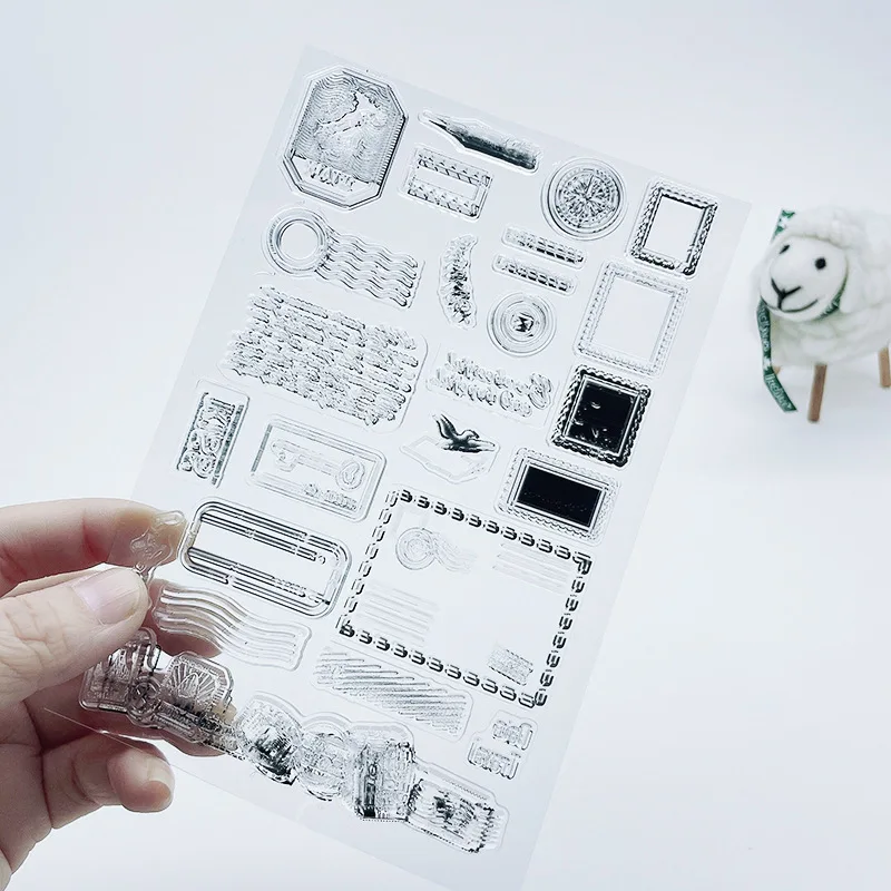 Tampons En Caoutchouc Transparents à En-tête Vintage, 1