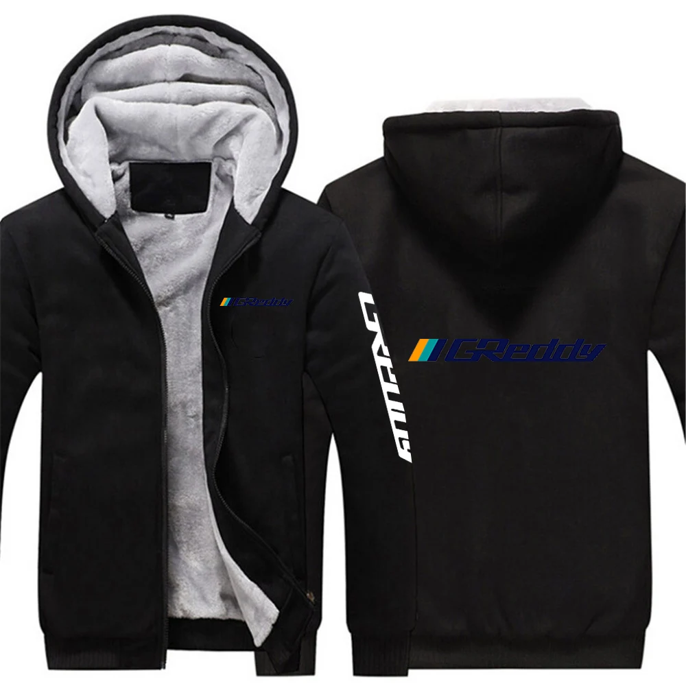 Men's Autumn Winter Zipper Hoodies Thick Sweatshirt Tops