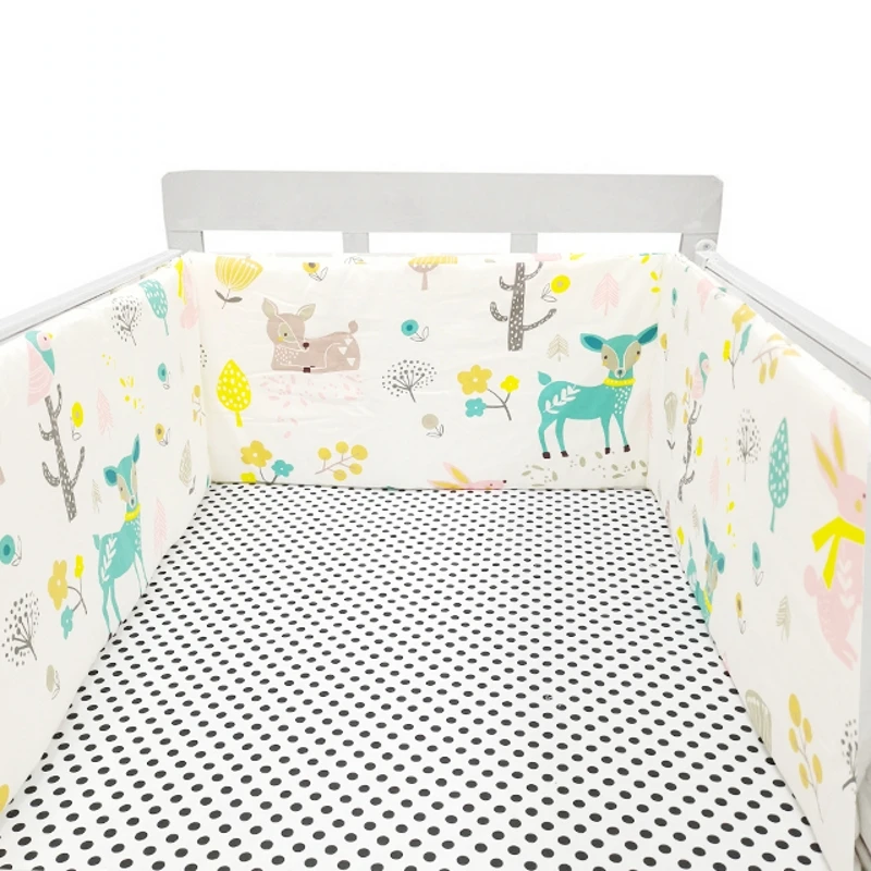 Baby Crib Fence 200*30cm Cotton Bed Protection Railing Thicken Bumper One-piece Crib Around Protector for crib bumper