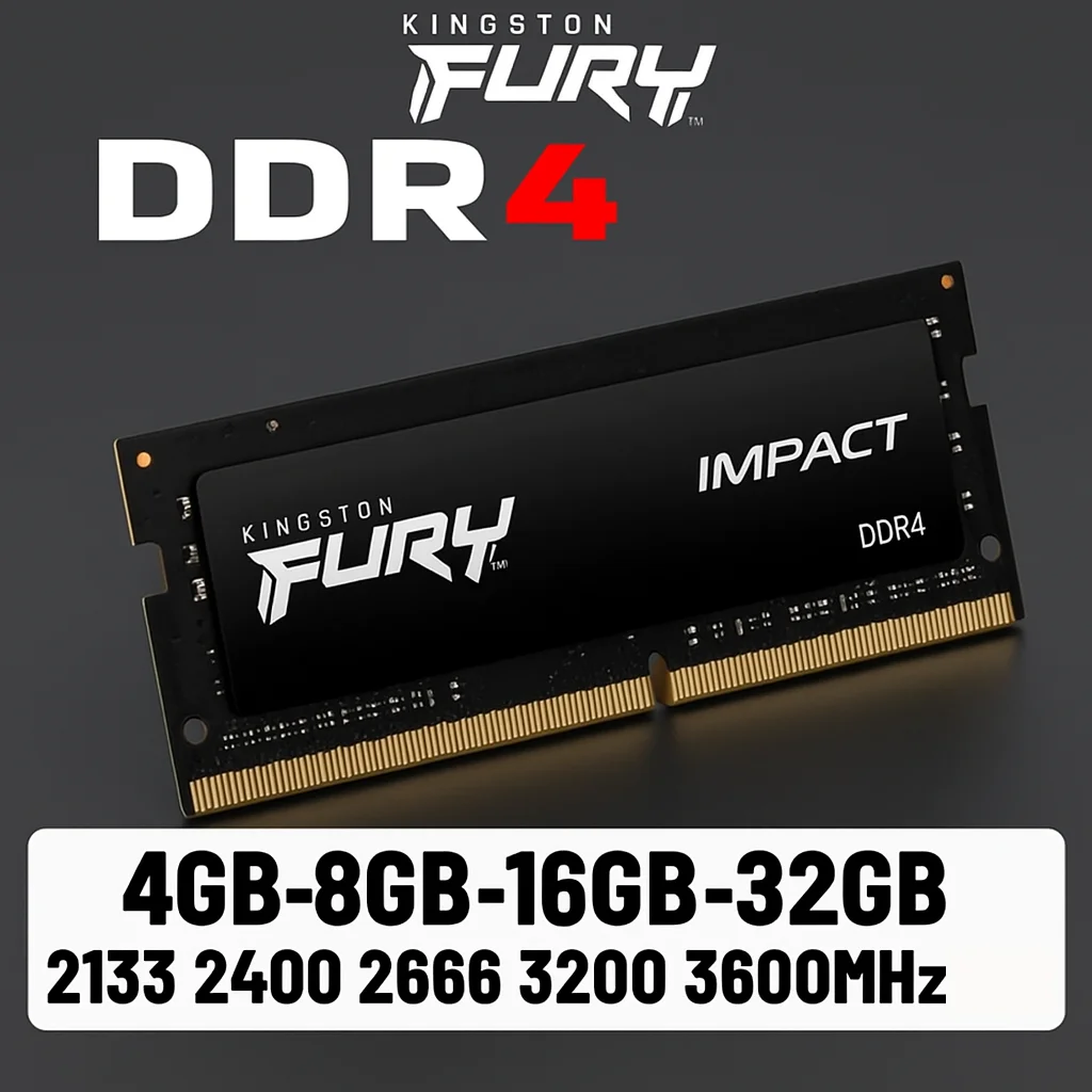 Pamięć RAM Kingston Fury DDR4 16GB 8GB 32GB DDR4 3200MHz 2666MHz 2400MHz Sodimm do laptopa 1.2V 260pin