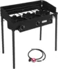 3-Burner Outdoor Portable Propane Burner Stove 225,000-BTU Gas Cooker with Windscreen & Carrying Bag, Heavy Duty Iron Cas 6