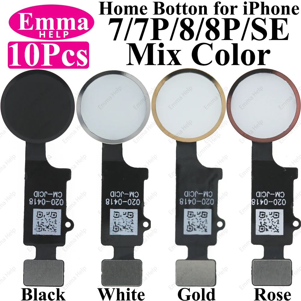 10 Pcs Home Button Flex Cable Per Iphone 7 Plus 8 Plus Se 2020 2022 Home Touch Id Return Fingerprint Button Accessori Per Telefoni