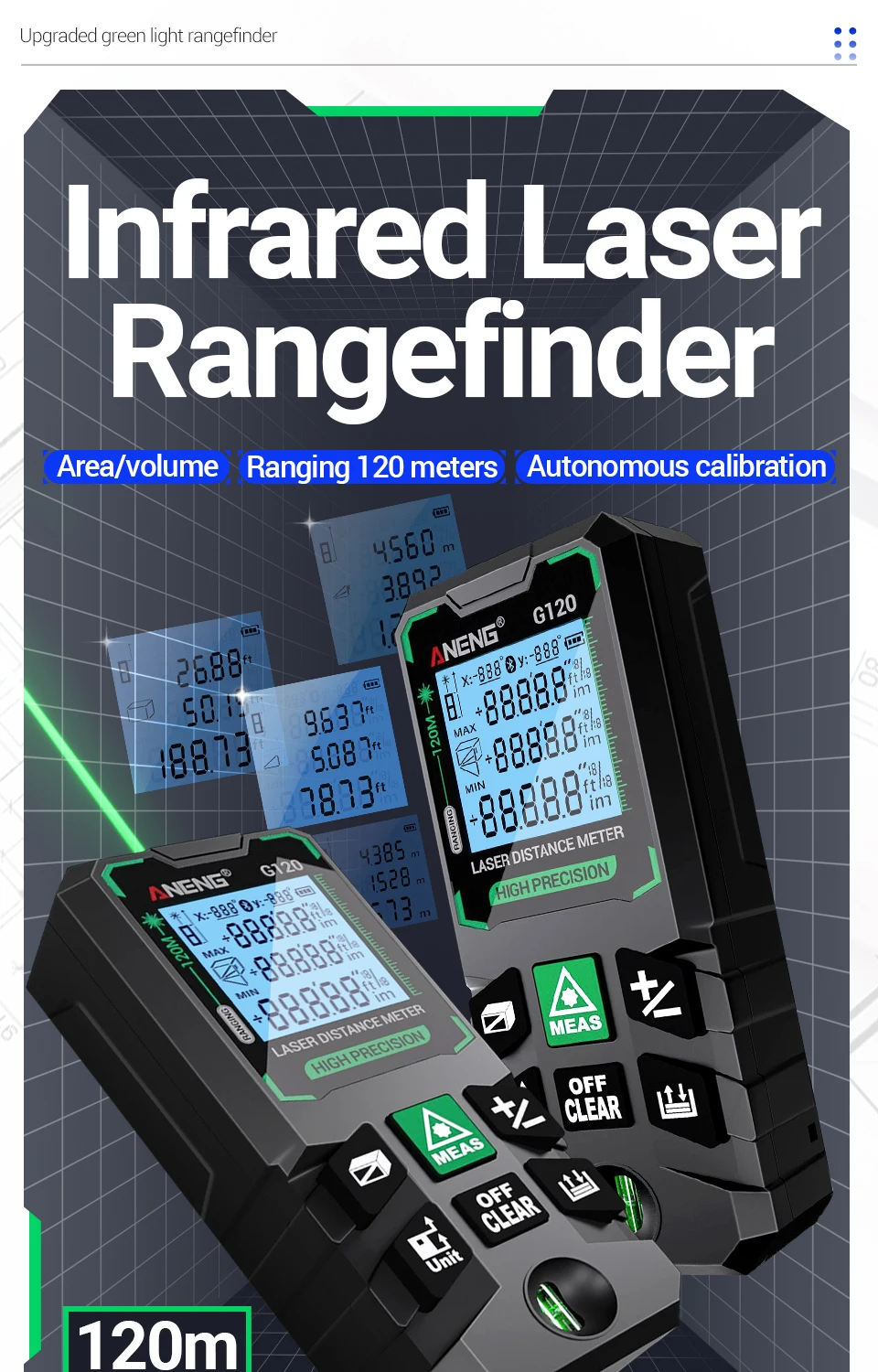 ANENG G120 High Precision Laser Rangefinder Image 2