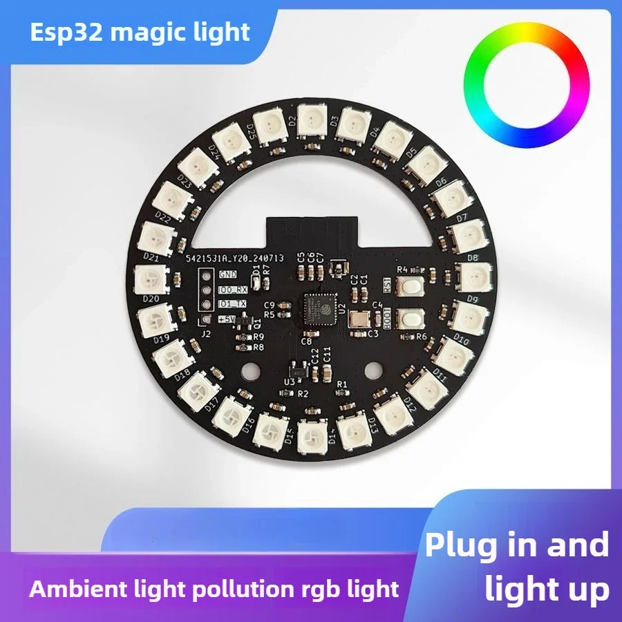 COLOR Modified LED DIY Smart Atmosphere Light Development Board Ring Control Light ESP32+WS2812