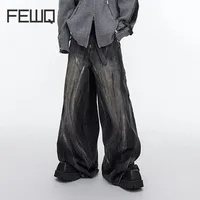 FEWQ Men Jeans Wide Leg Loose Fitting Niche Casual Pants High Waisted Male Trousers 2024 New Streetwear Fashion Autumn 24X1714 1