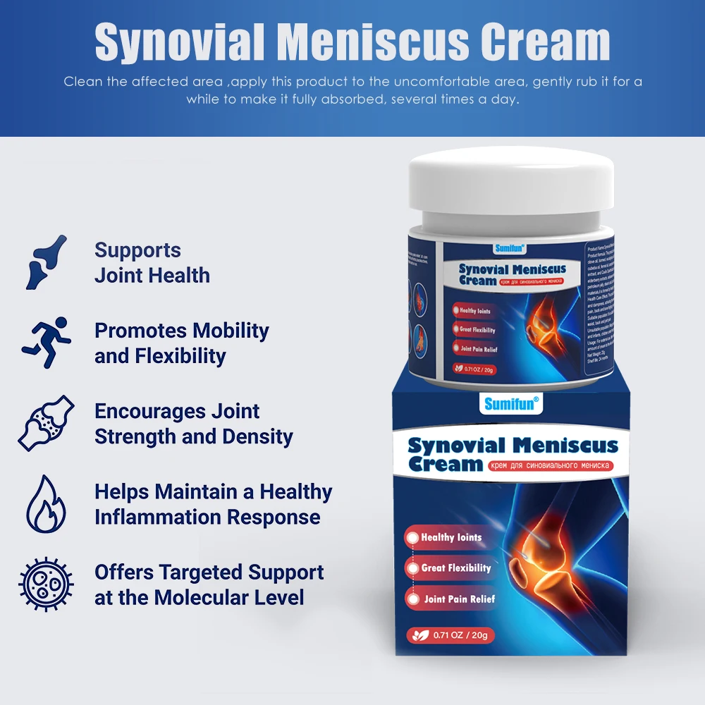 Knee Pain Relief Cream 20G Sumifun Knee Pain Relief Cream Synovitis Synovial Meniscus Ache Care Ointment Leg Arthritis Orthopedic Health Plaster pain relief cream,knee pain relief cream