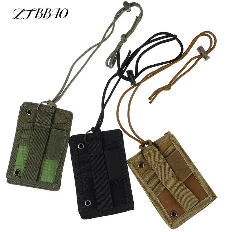 1PCS Army Fan Tactical ID Card Case Patch ID Card Holder Neck Lanyard And Credit Card Organizer 1pcs acrylic credit card holders women men pu bank card neck strap card bus id holder students kids identity badge with lanyard