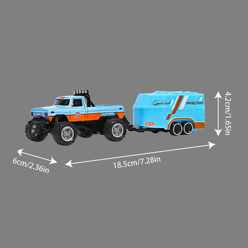 Mini Rc Truck With Trailer Mobile App Controlable 1:64 Metal Alloy Proportional Remote Control Car Christmas Gift 2.4GHz 6