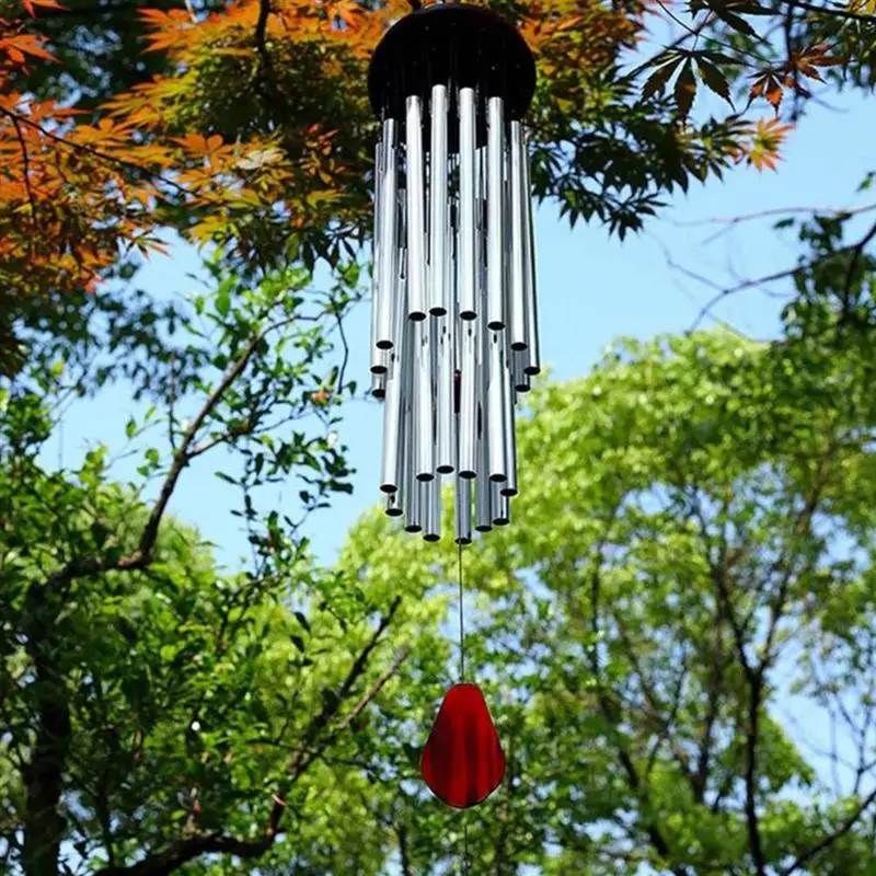 12Pcs Aluminum Wind Chimes Child Childrens Toys Silver Decor Wind Chime DIY Tubes Ring Chime Pendant Chimes Hanging Metal Set