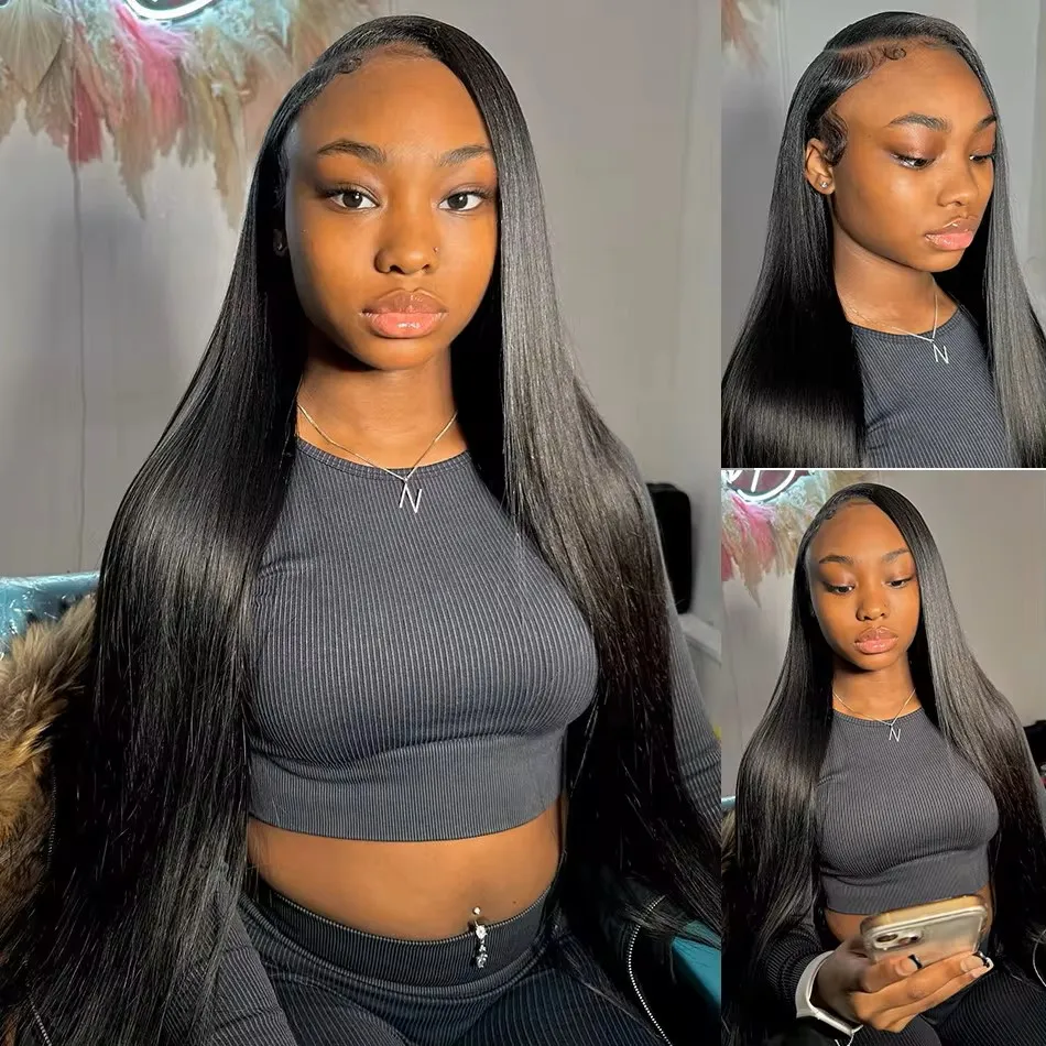 13x6 Straight 200 Density Transparent Lace Frontal Wig 48 50 52 Inches Lace Front Wig 13x4 Human Hair Brazilian Remy Women