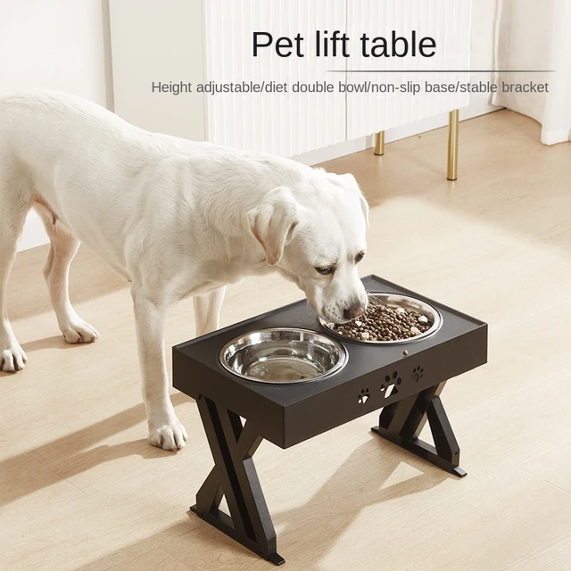 Dropship Dog Raised Bowls With 6 Adjustable Heights Stainless