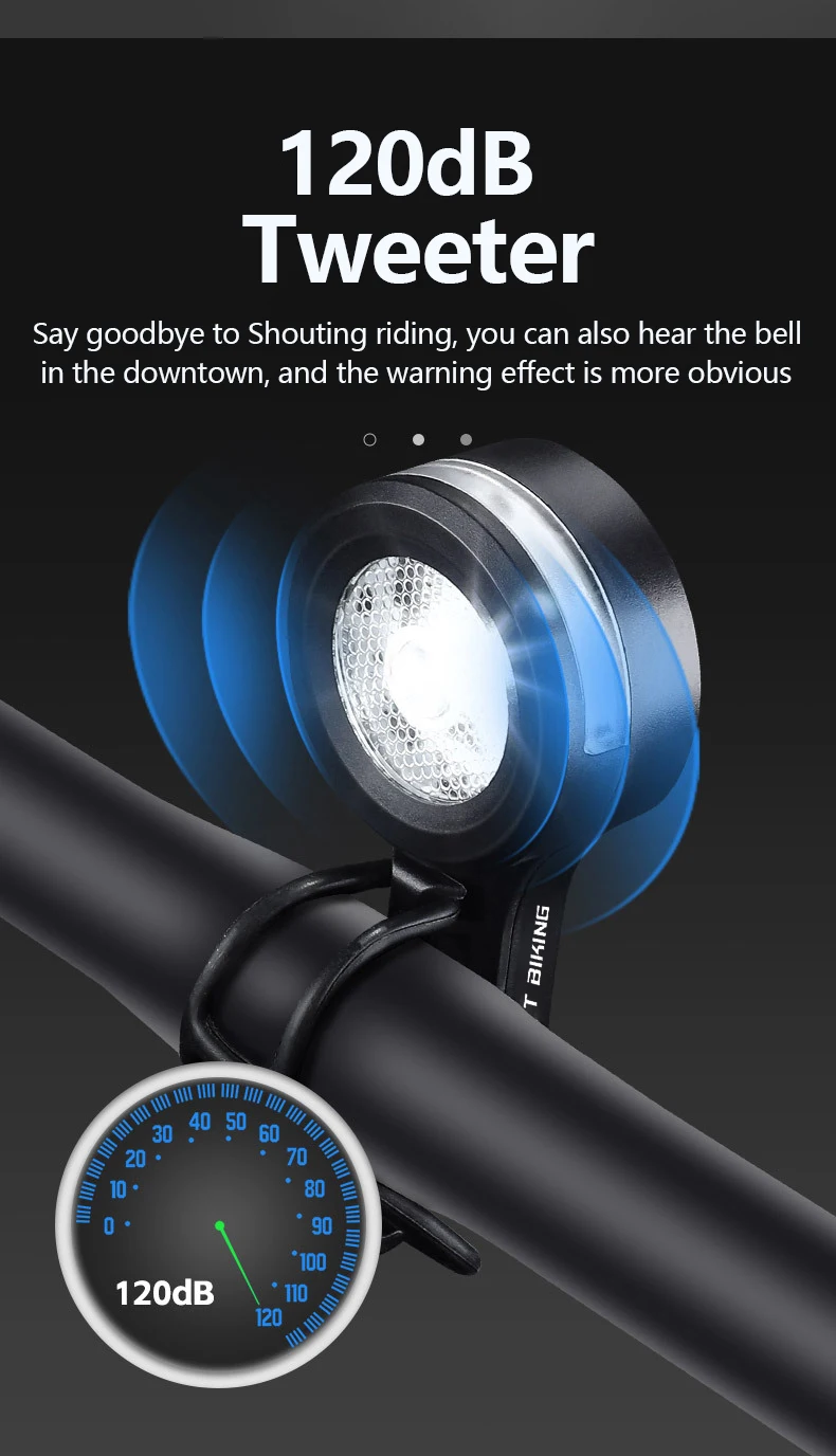 Description Picture 6 of itemBike Front Lights with Horn Rechargeable MTB Bicycle Lamp Electric Bell Night Riding Safety Warning Loud Flashing Horn Lights
