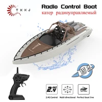 TKKJ RC Boat High Speed Double Electric Machine propeller 2.4GHz Remote Control Boat 1:28 Speedboat Model Toys for Children Kids 1