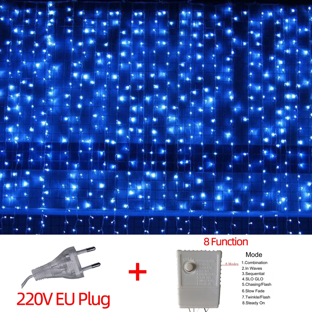 thumbnail image 1 of Guirnalda de luces LED de hadas para exteriores, impermeable, con forma de cascada, para decoración de patio, Navidad, bodas y fiestas, 1 of 5
