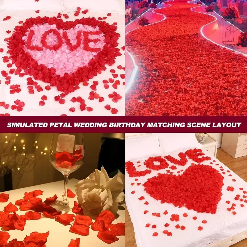 Artificial Plants Artificial Flower Artificial Flowers Artificial Rose Petals 5000/100Pcs Artificial Fake Rose Petals Colorful Simulation Silk Rose Petal for Valentines Day Wedding Party Romantic Decoration