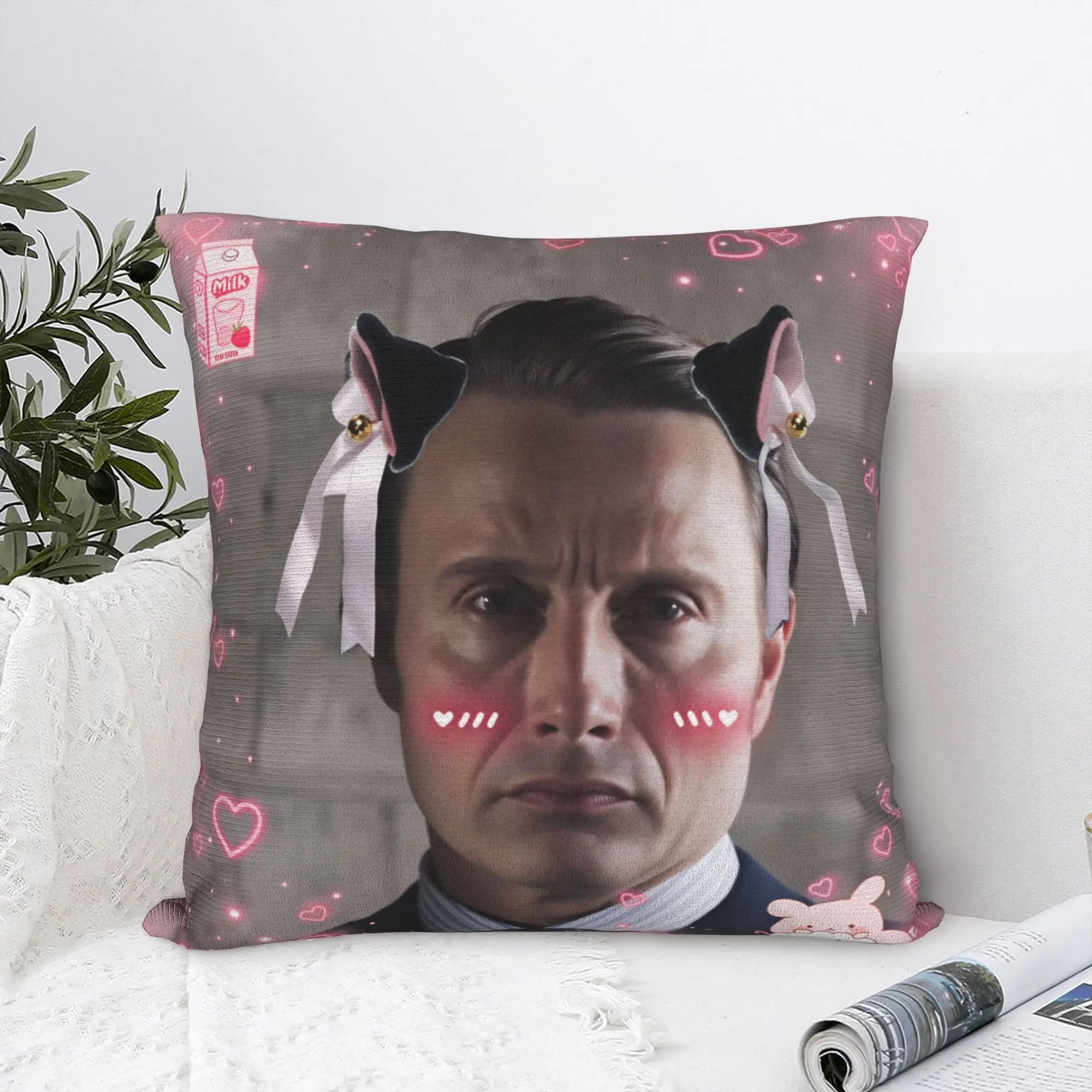 Kissenbezug Mads Mikkelsen Hannibal Lustiger Retro trendiger Kissenbezug für Wohnzimmerstuhl-Kissenbezüge – Detail 6