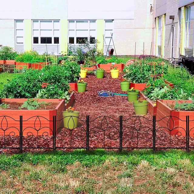 1Pc Európai Stílusú Vaskerítés Udvar Kültéri Kert Kerítés Virágkerti Zöldség Dekoráció Kerti Kovácsolt - Image 4