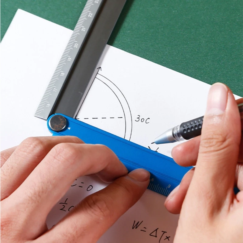 Measuring Ruler Aluminum Alloy Foldable Ruler Simple Folding Metal Stationery Rule Measuring Tool 30cm
