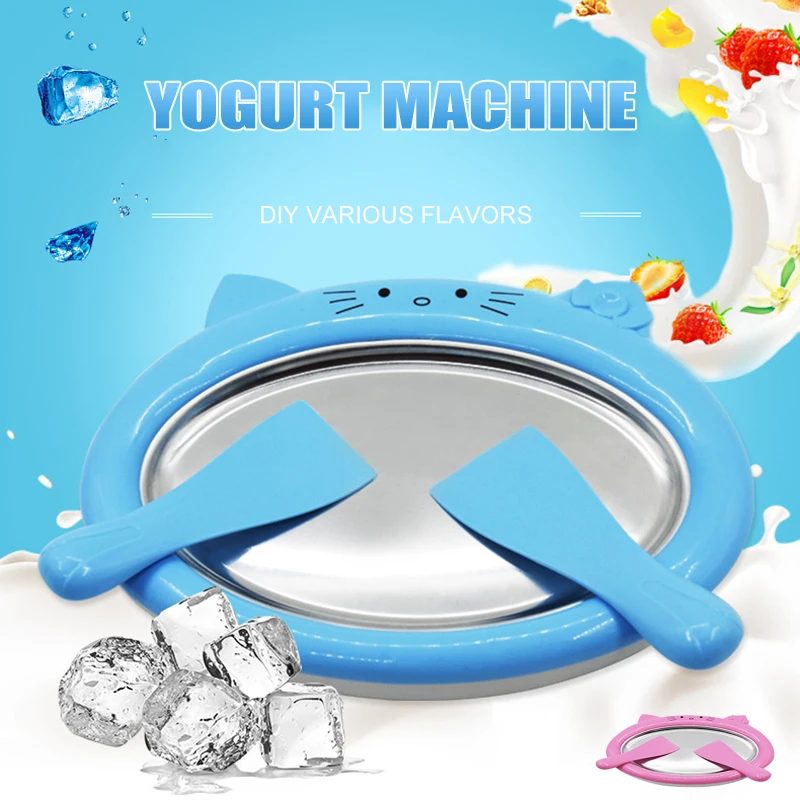 

Mini Ice Cream Maker Yogurt Fruit Roll Pan Fried Machine with Shovel Tools Kit Mini With Shovel Durable Portable Accessories