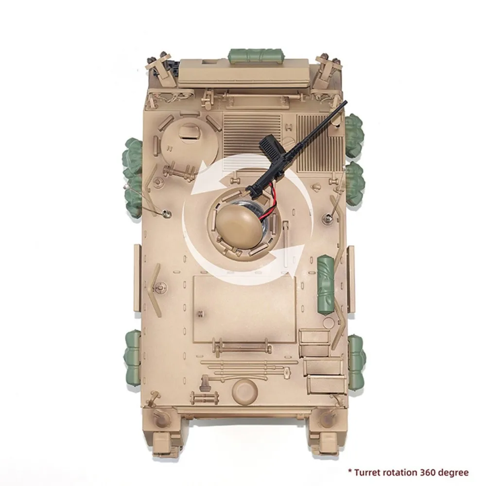 1/16 톡데 RC 군용 탱크 M2412-C M113A2 APC 포탑 회전 360도 원격 조종 팬저 전동 장난감 적외선 LED 조명 사운드