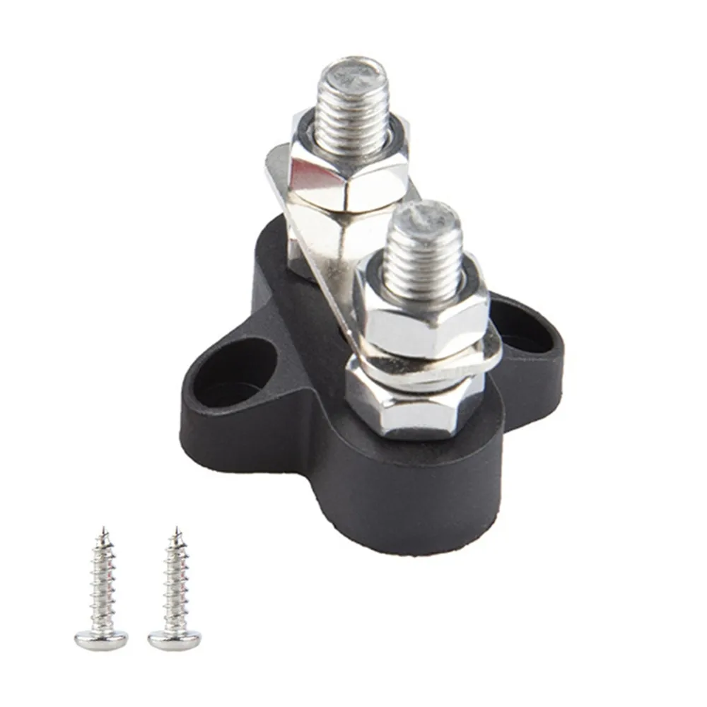 5/16" Terminal Studs M8 48V Terminal Block Busbar Insulated Double Type Distribution Studs Positive and Negative RV