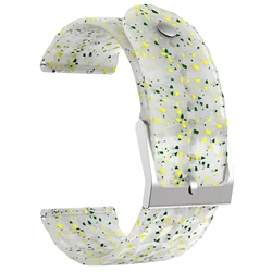 Breathable Silicone Sport Watch Strap, 24mm - 24mm (Green Yellow White)