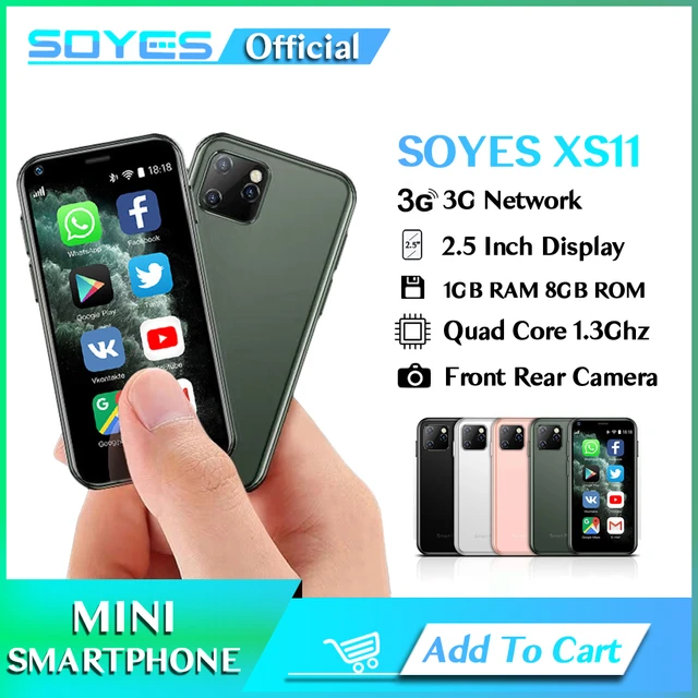 Supper Mini 3G Smartphone Andriod 6.0 SOYES XS11 1GB RAM 8GB ROM Google  Play Store Cute Small Celular Mobile Cell Phone VS XS13 - AliExpress