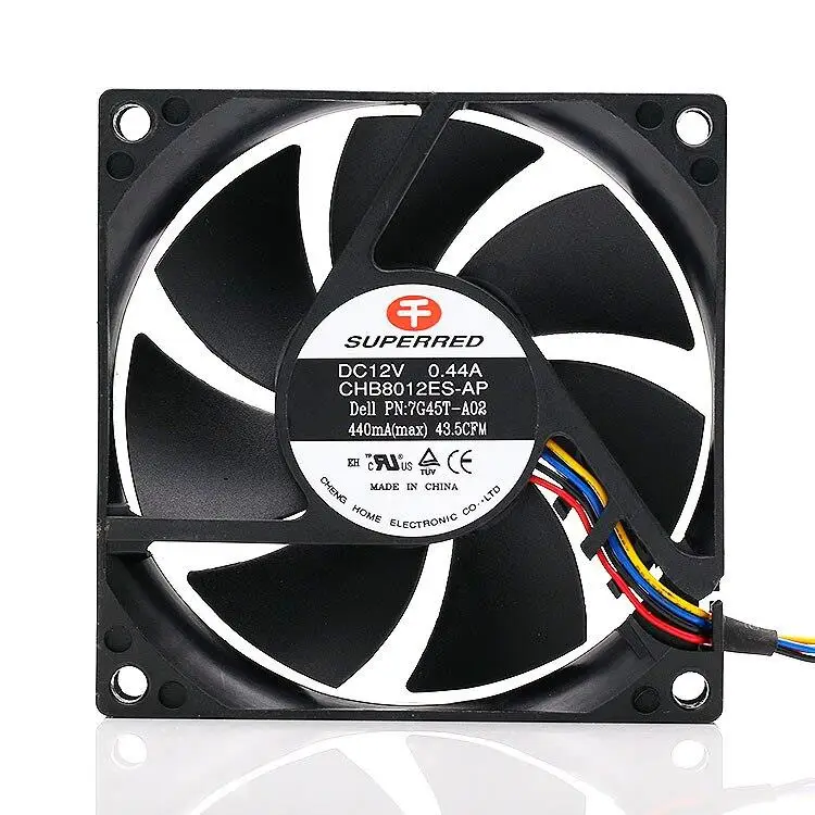 Four-Wire Temperature Control PWM Chassis CPU Fan for Superred CHB8012ES-AP 8020 8CM 12V 0.44A