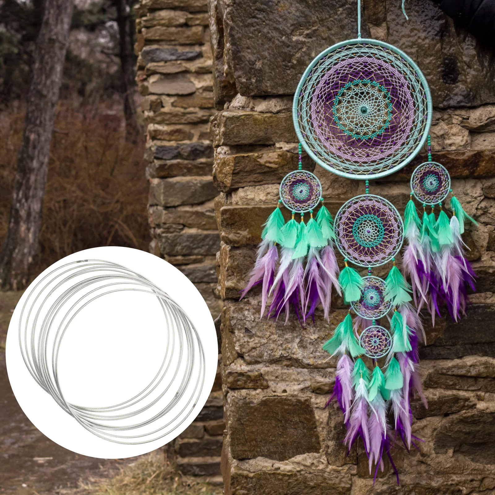 30 Pcs Metal Ring Dream Catcher Supplies Craft Making Materials Wreath Rings Wind Chimes Home Decor Metal Circles 2