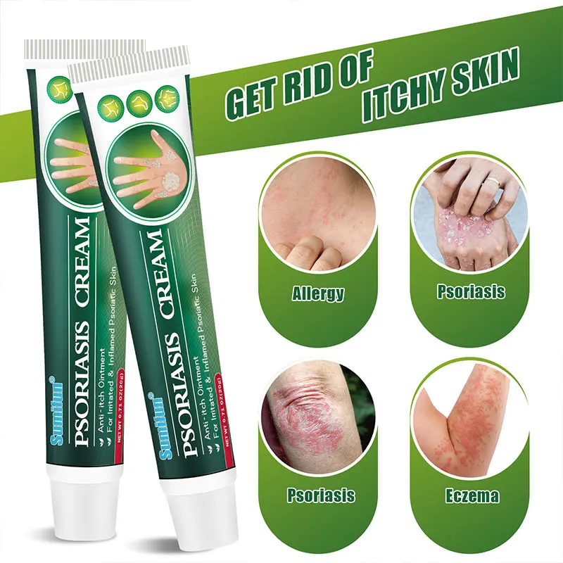 1/3/5Pcs Psoriasis Cream For Dermatitis And Eczema Herbal Medicine Ointment Anti-Itch Antibacterial Eczematoid Skin Care Cream