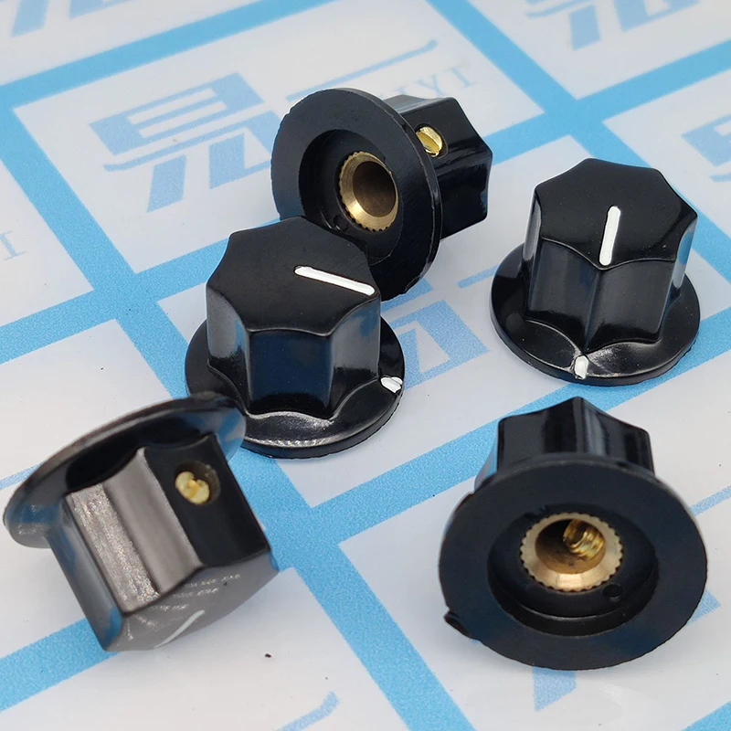 Brass Plug-in Amplifier Adjustment Knob Cap B01 Rubber Wood Knob Instrument Instrument Cap Guitar Potentiometer