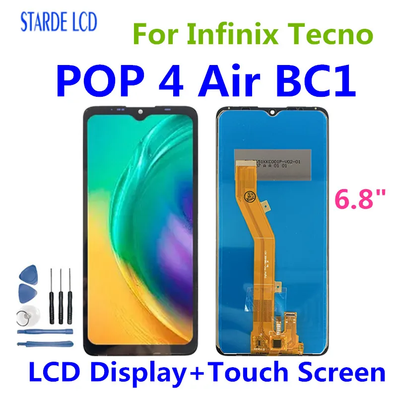 

6.8" Original For Infinix Tecno POP 4 Air LCD Display Touch Screen Digitizer Glass Panel For Tecno BC1 LCD Display Replacement