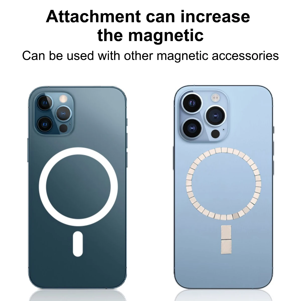 3 Anelli Magnetici In Pelle Per Ricarica Wireless – Adesivi Metallici Ultra-sottili Per Custodia Telefono, Compatibili MagSafe (Nero, Rosa, Blu)