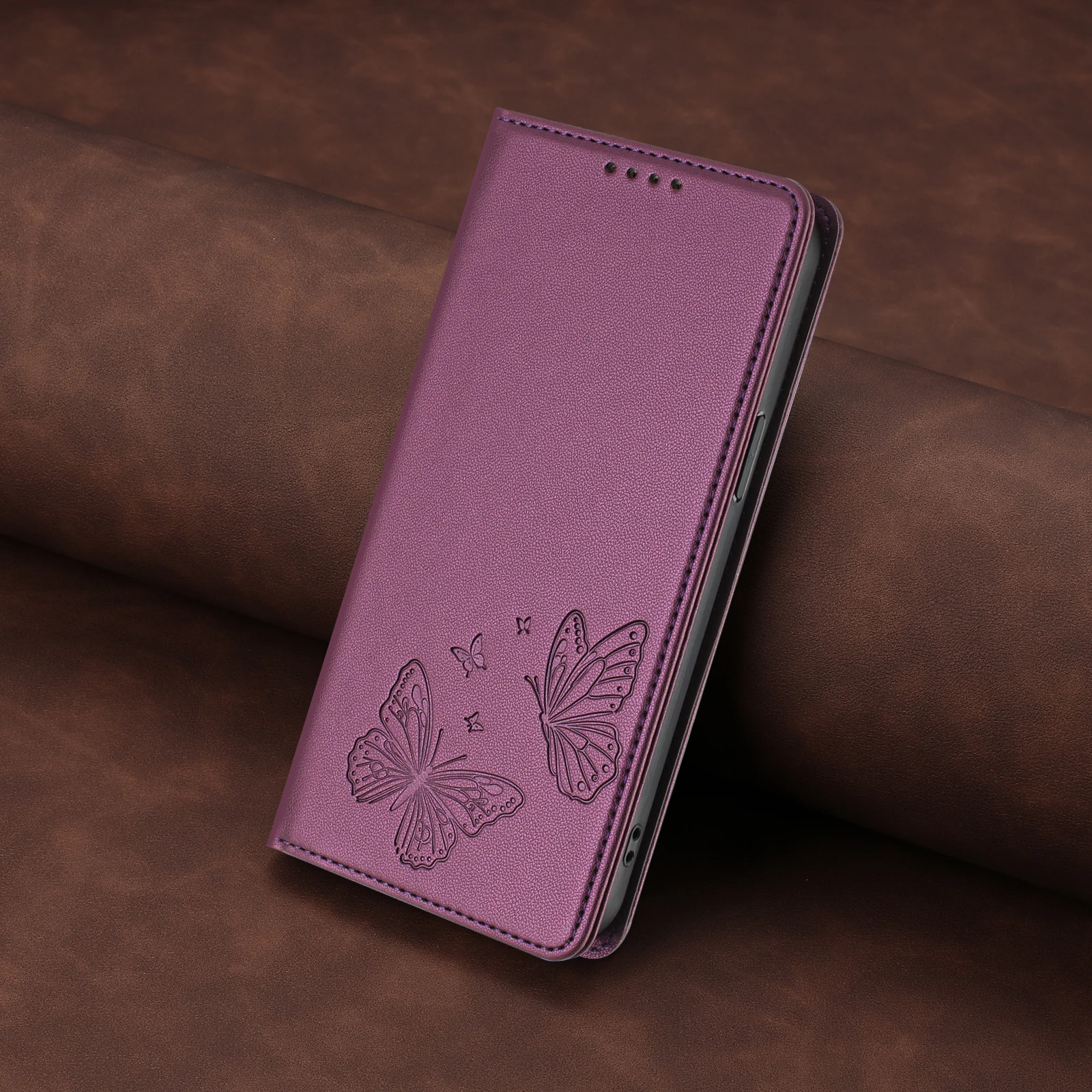 Luxury Leather Wallet Flip Case with Card Slot & Stand - Shockproof Phone Cover