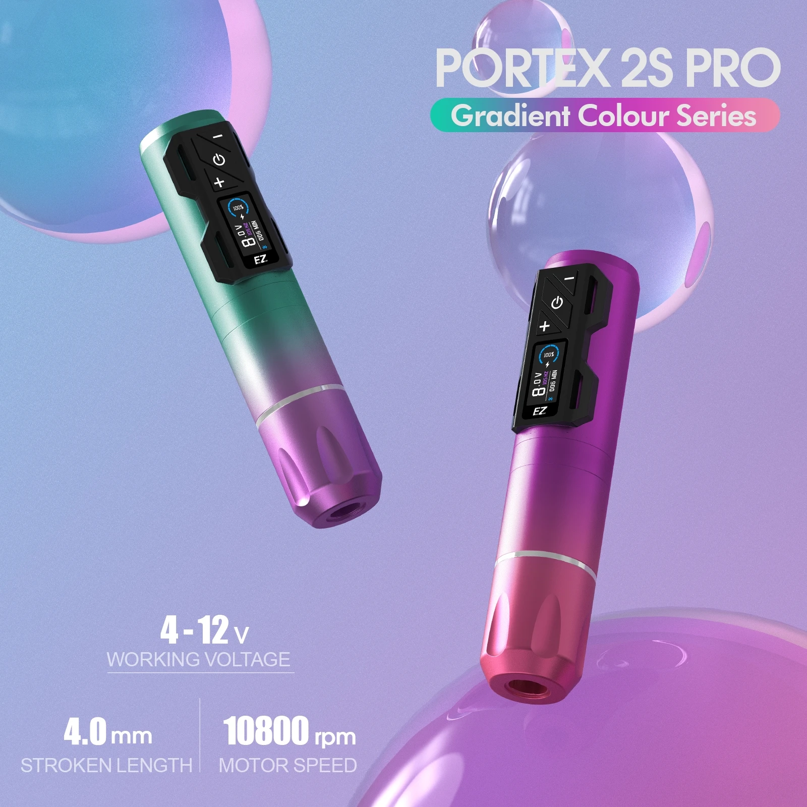 Ez p2s proワイヤレスタトゥーマシンペン、4.0mmストローク