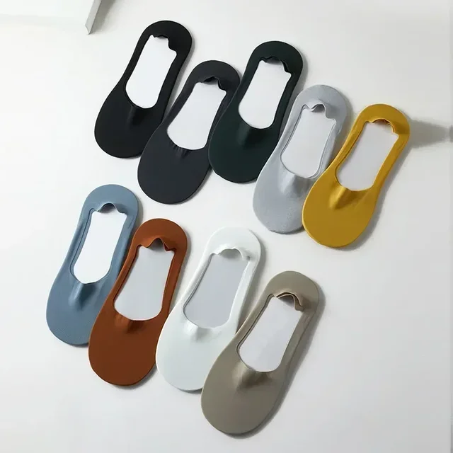 5 Pairs/Lot Men's Socks Breathable Silicone Non-slip Invisible Won't Fall Off Boat Sock Comfortable Breathable Ultra-thin Sox 6