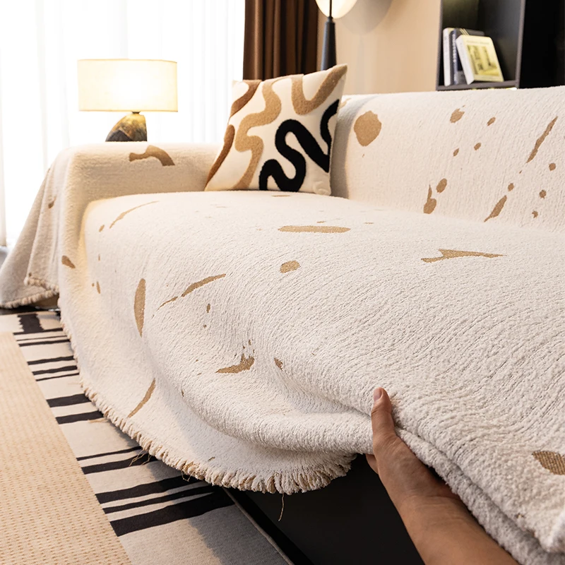 Home Sofa Seat Cover Living Room Sofas Covers Knitted Blanket 3 Seater Sofa Cover Full Set L Shape 2 Seater Cover 5