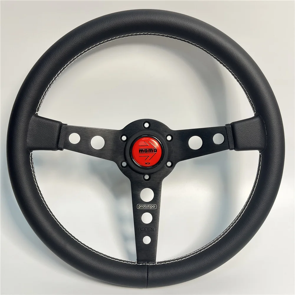 

14inch/350mm for MOMO Prototipo Style pu Leather Racing Sport Steering Wheel