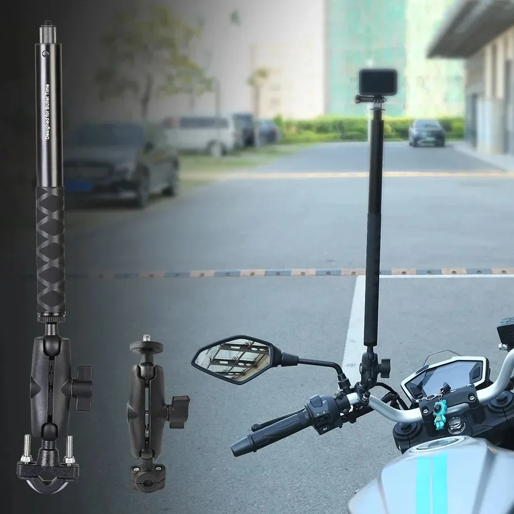 Bicicleta e Motocicleta Panorâmica Selfie Stick Monopod Mount Suporte de Guiador para Insta360 One x2 x3 Gopro 12 11 10 Sjcam Acessório - Image 5