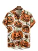 Men's Halloween Shirt 3D Print Cool Party Shirts Hip Hop Oversize Men's Clothing Hawaiian Summer Beach Holiday Short Sleeve 1