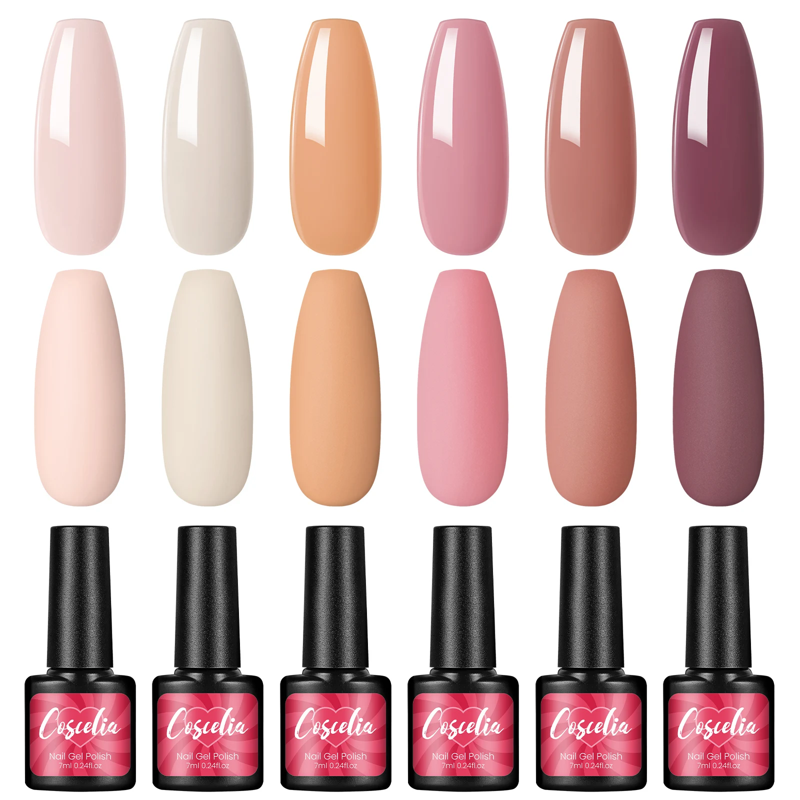 Gel Nail Polish 6Pcs/Set 7ML Semi Permanent Art LED UV Soak Off Manicure Supplies gel nail polish