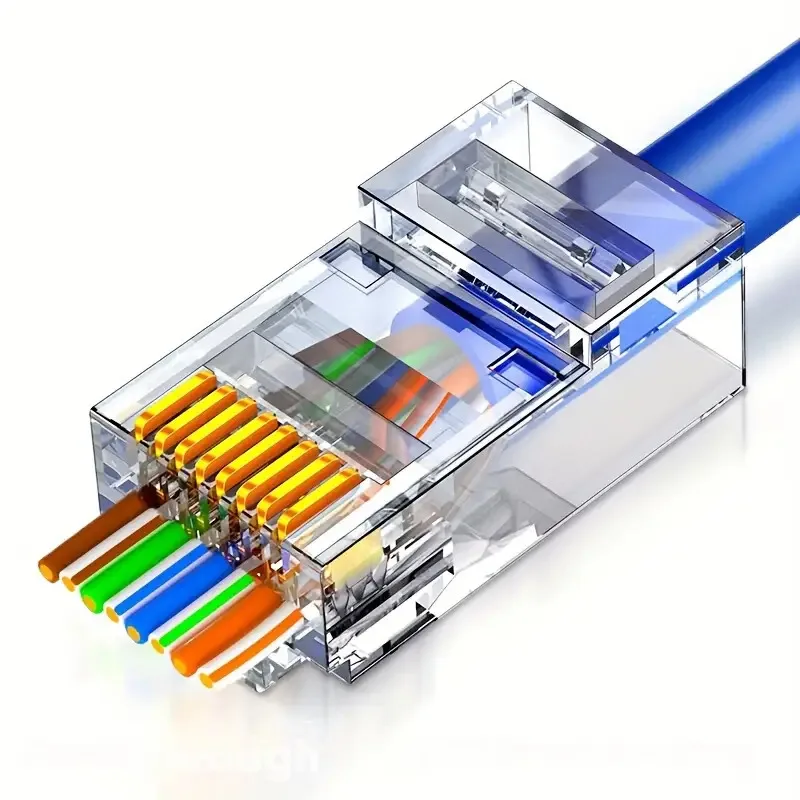 8-Pin RJ45 Cat6 Ethernet Patch Panel, Crimped Connectors, Unshielded Network Cable,Male to Male Interface, Network Connectivity