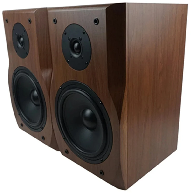 8 Inch Bookshelf Speaker High and Low frequency Two-Way HIFI Wooden Passive Audio Sound Amplifier Monitor Speaker Music Player